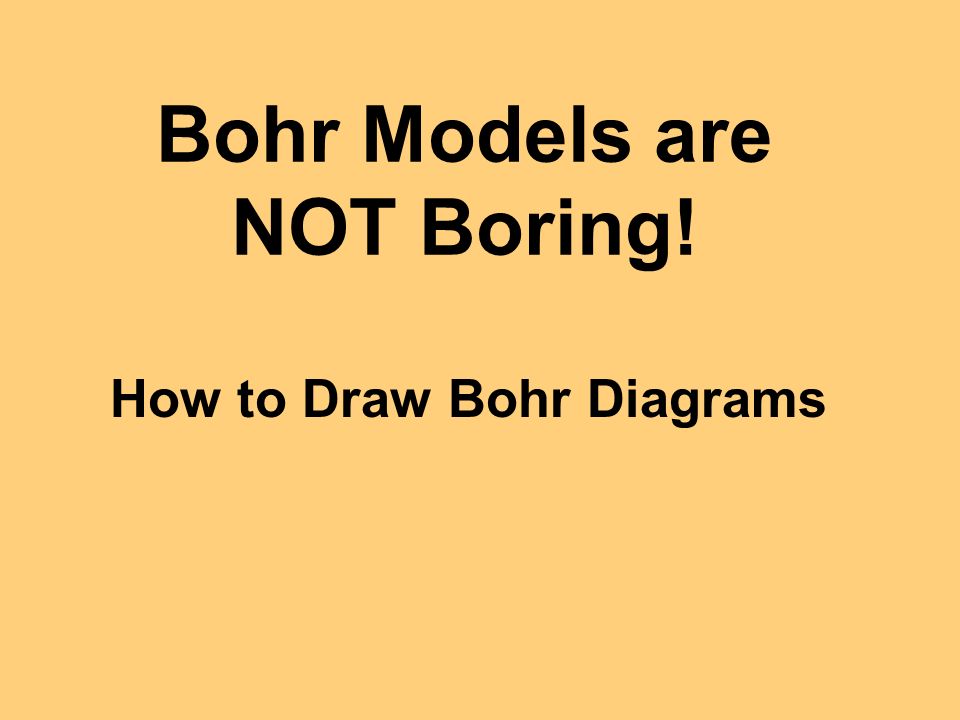 Bohr Models are NOT Boring!