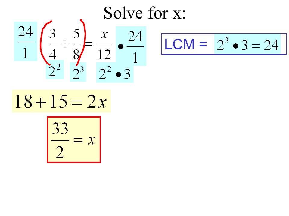 Solve for x: LCM =