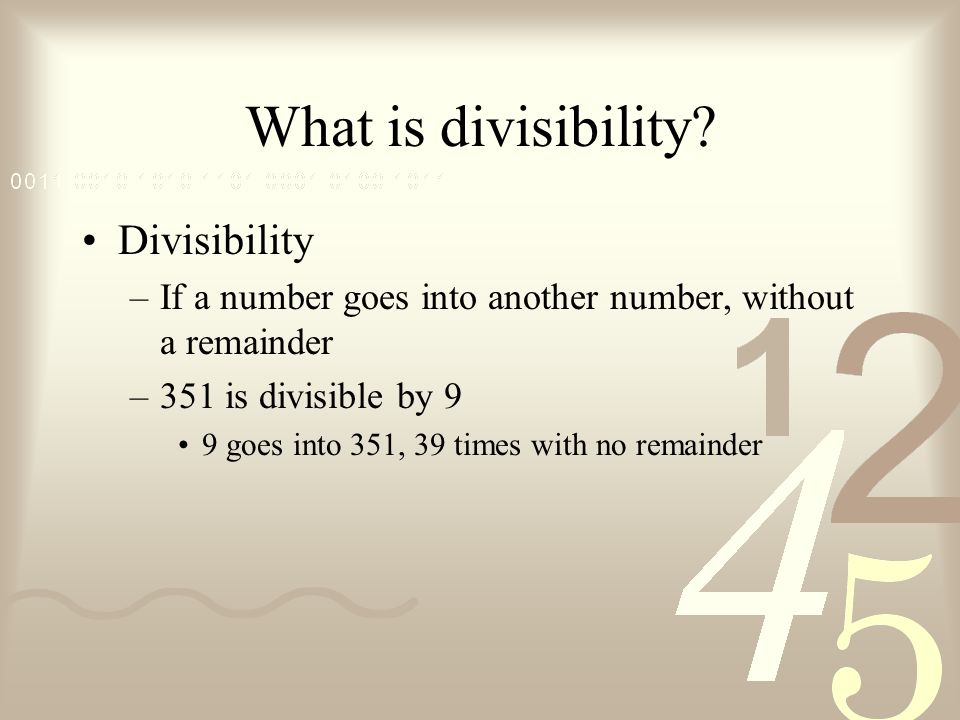 What is divisibility Divisibility