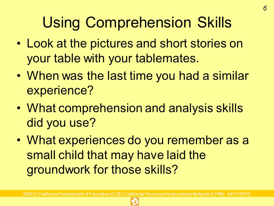 Using Comprehension Skills