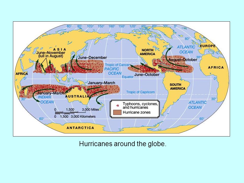 Hurricanes around the globe.