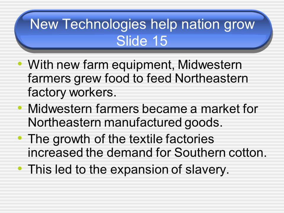 New Technologies help nation grow Slide 15