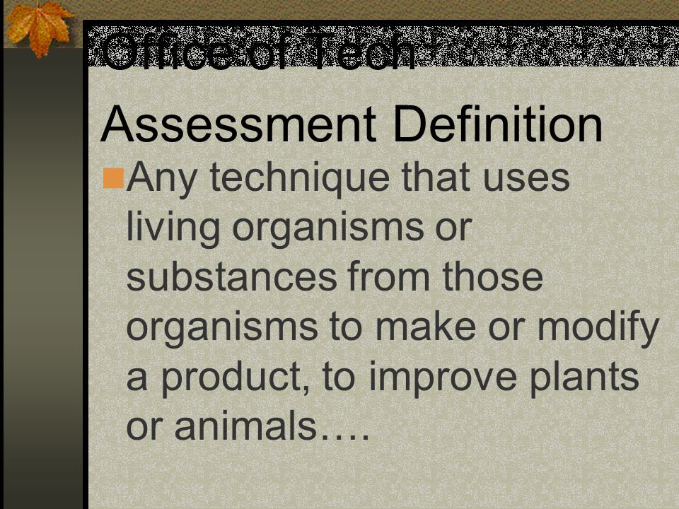 Office of Tech Assessment Definition