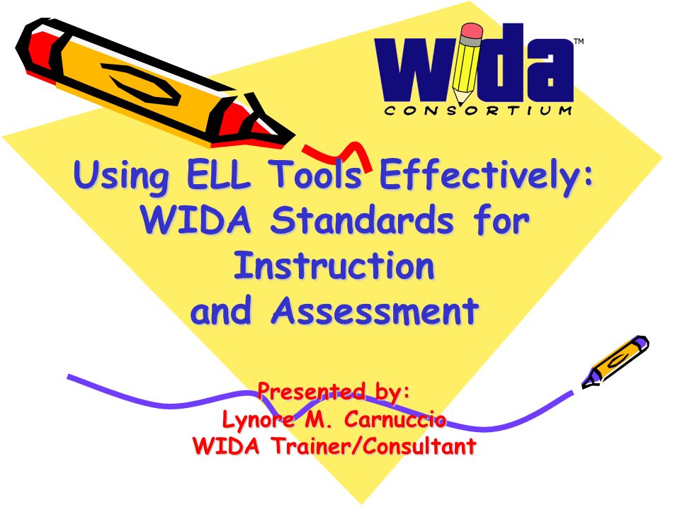 Using ELL Tools Effectively: WIDA Standards for Instruction and Assessment Presented by: Lynore M.