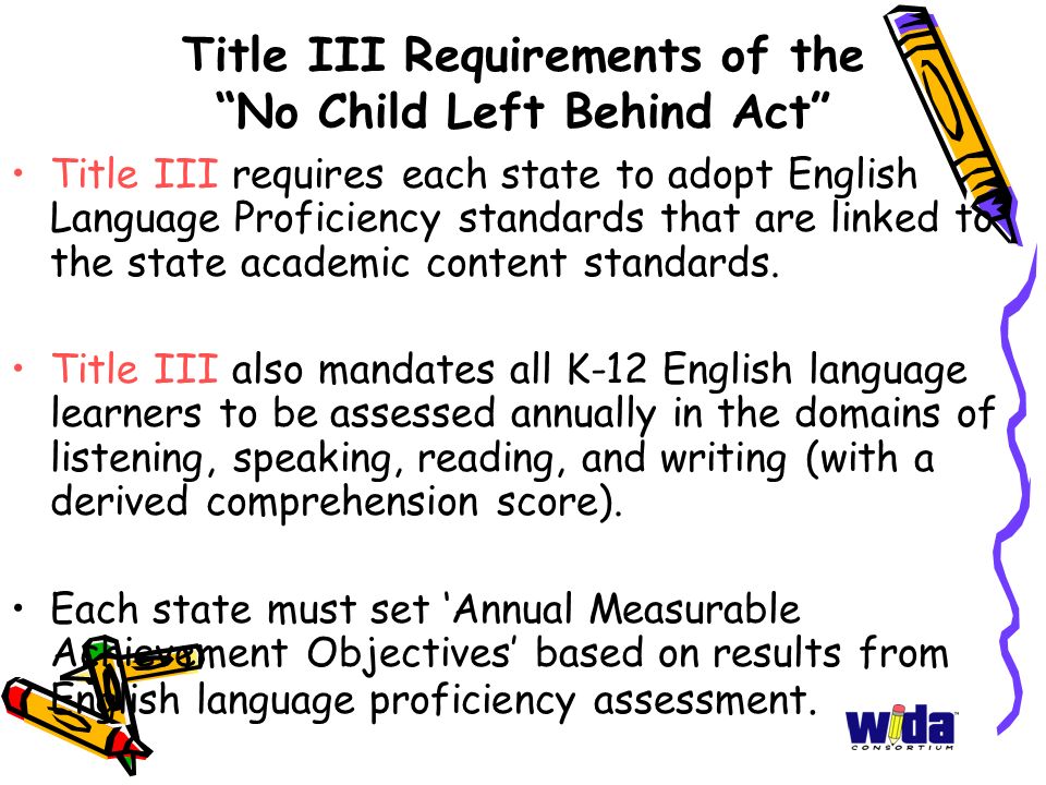 Title III Requirements of the No Child Left Behind Act