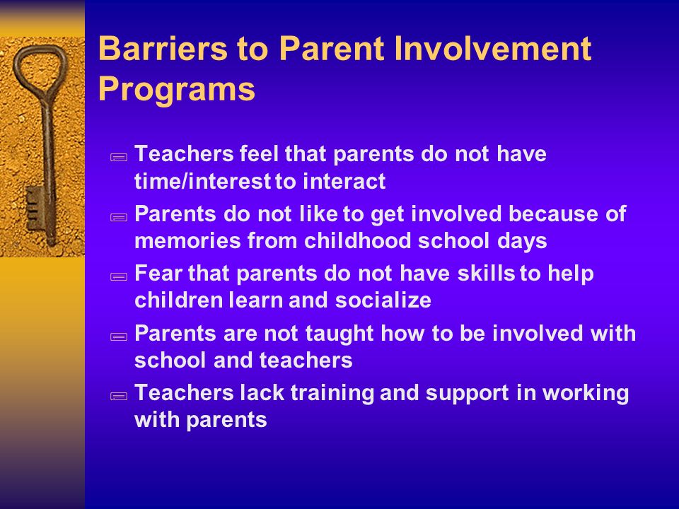 Barriers to Parent Involvement Programs