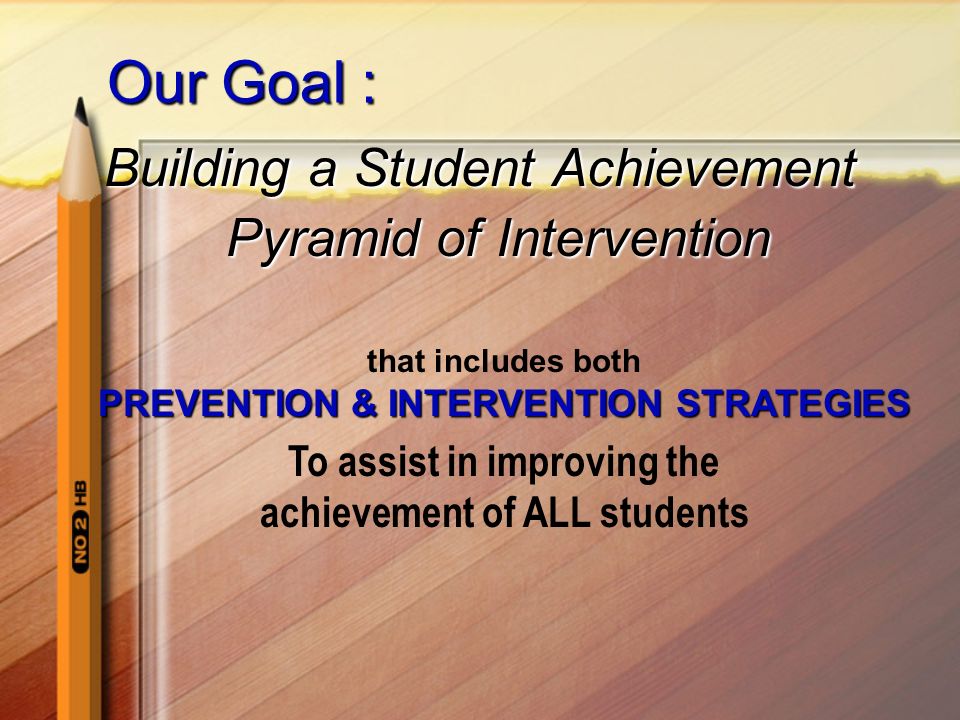 Our Goal : Building a Student Achievement Pyramid of Intervention