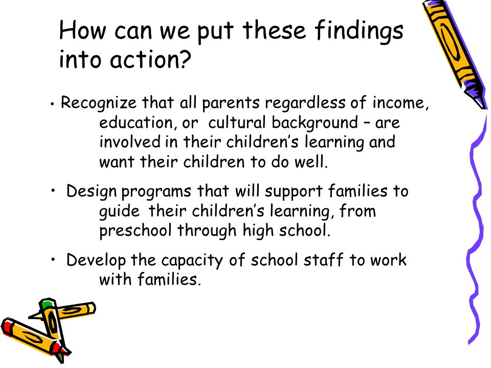 Studies on Effective Strategies to Connect Schools, Families and Community