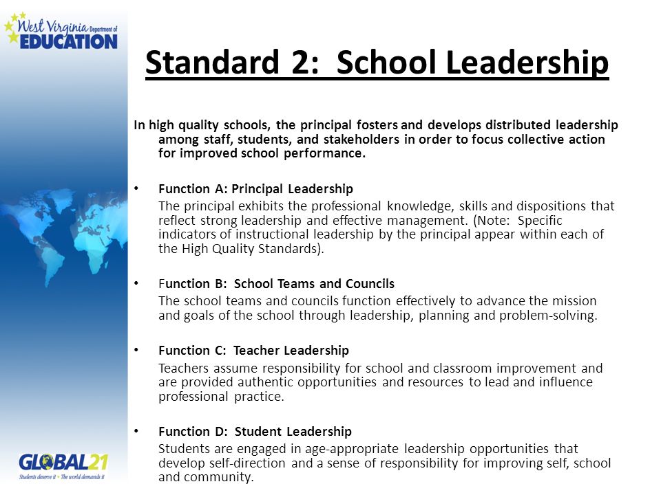 Standard 2: School Leadership