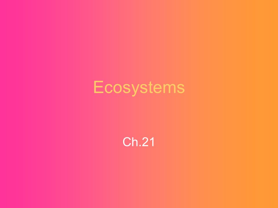 Ecosystems Ch.21