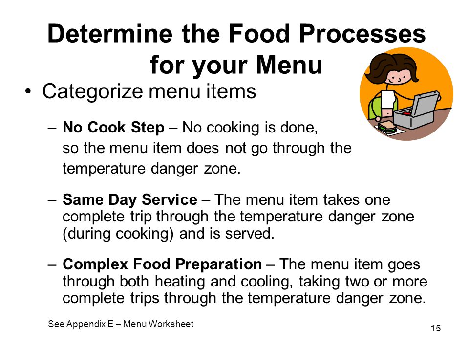 Determine the Food Processes for your Menu