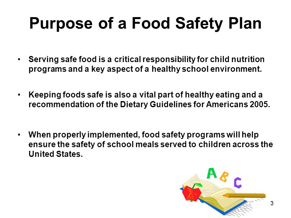 Purpose of a Food Safety Plan