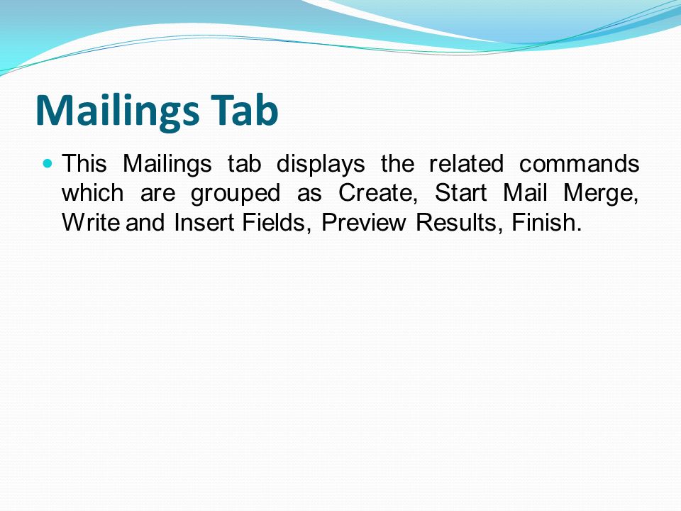 Mailings Tab