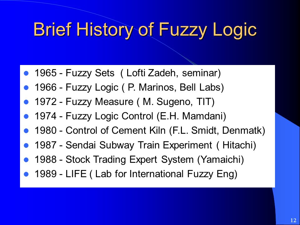 history of fuzzy logic