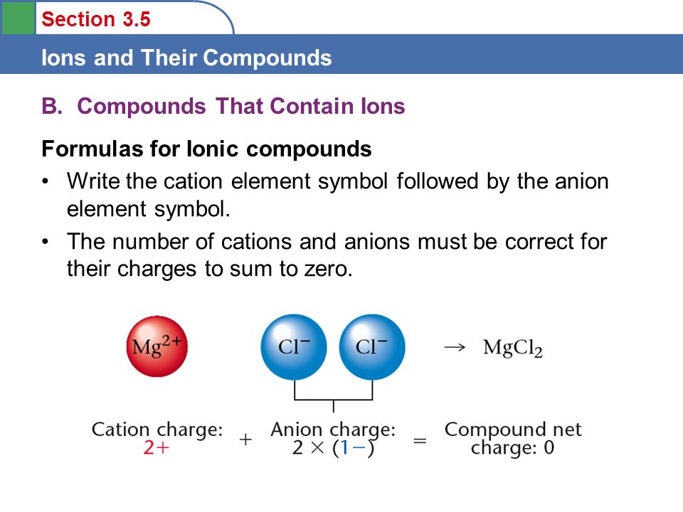 B. Compounds That Contain Ions