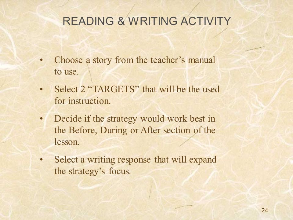 READING & WRITING ACTIVITY