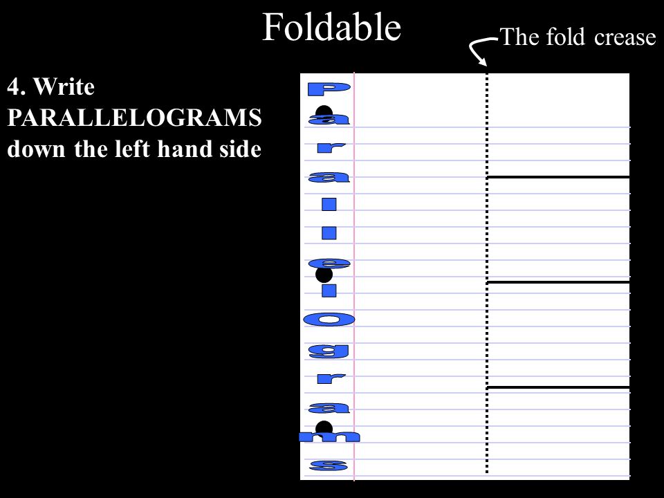 Foldable ParallelOgrams The fold crease