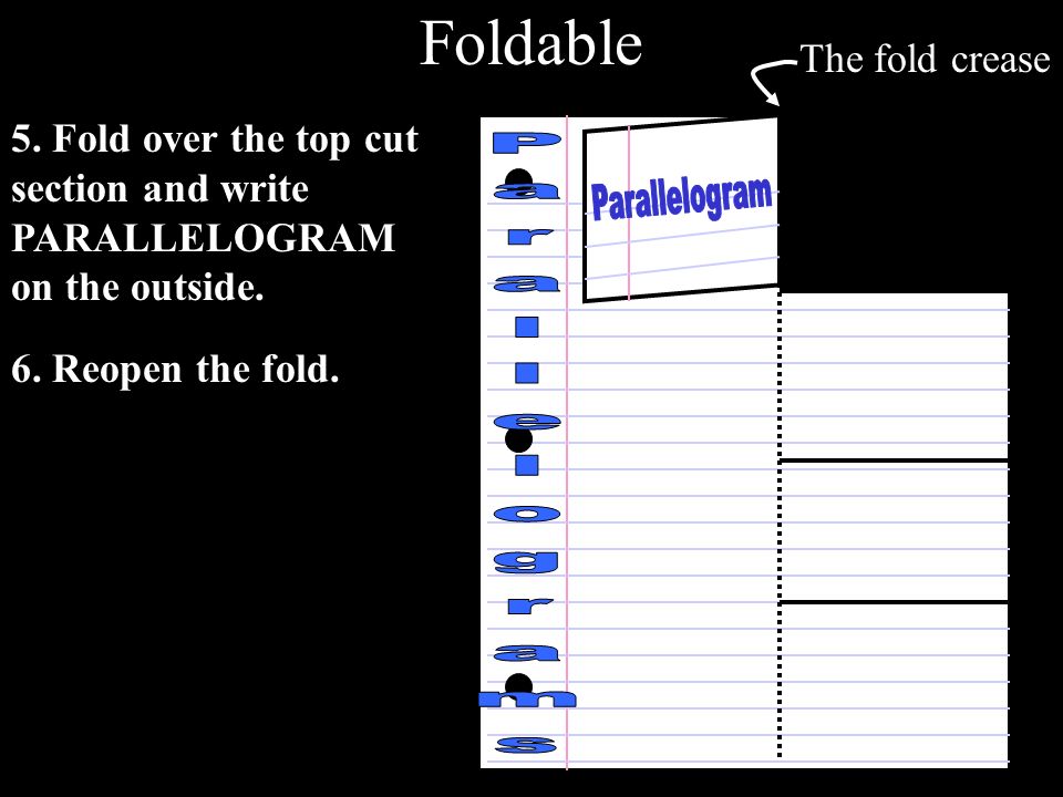 Foldable Parallelogram Parallelograms The fold crease