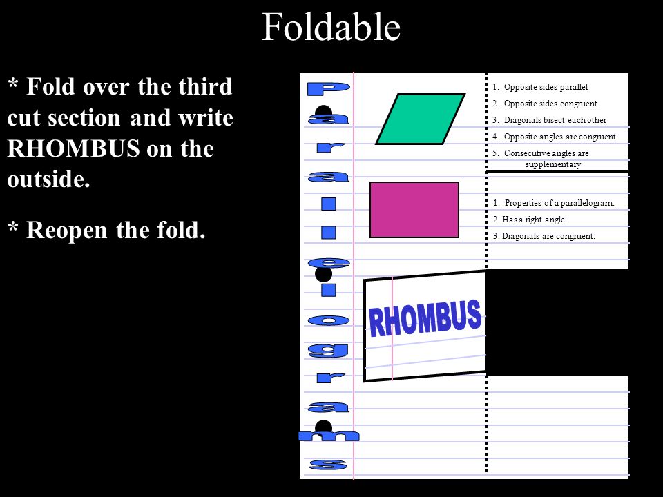 Foldable Parallelograms RHOMBUS