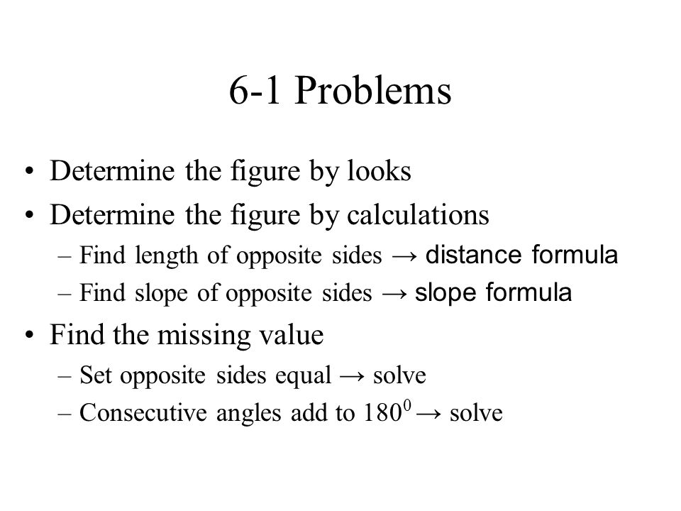 6-1 Problems Determine the figure by looks