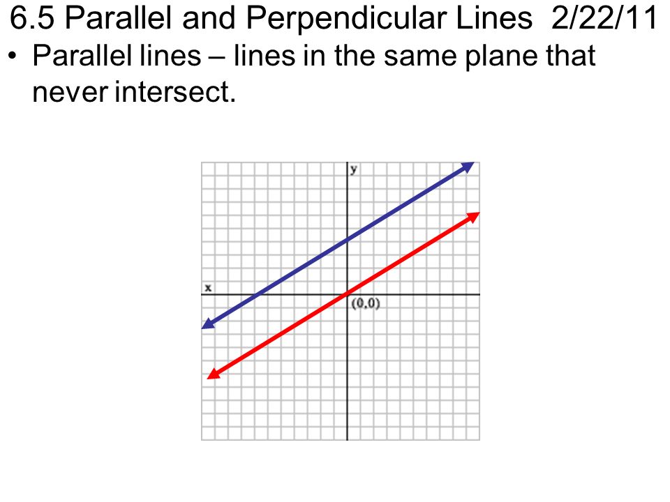 6.5 Parallel and Perpendicular Lines 2/22/11