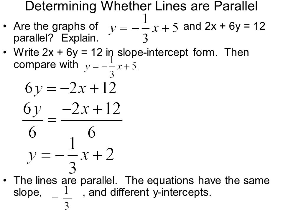 Determining Whether Lines are Parallel