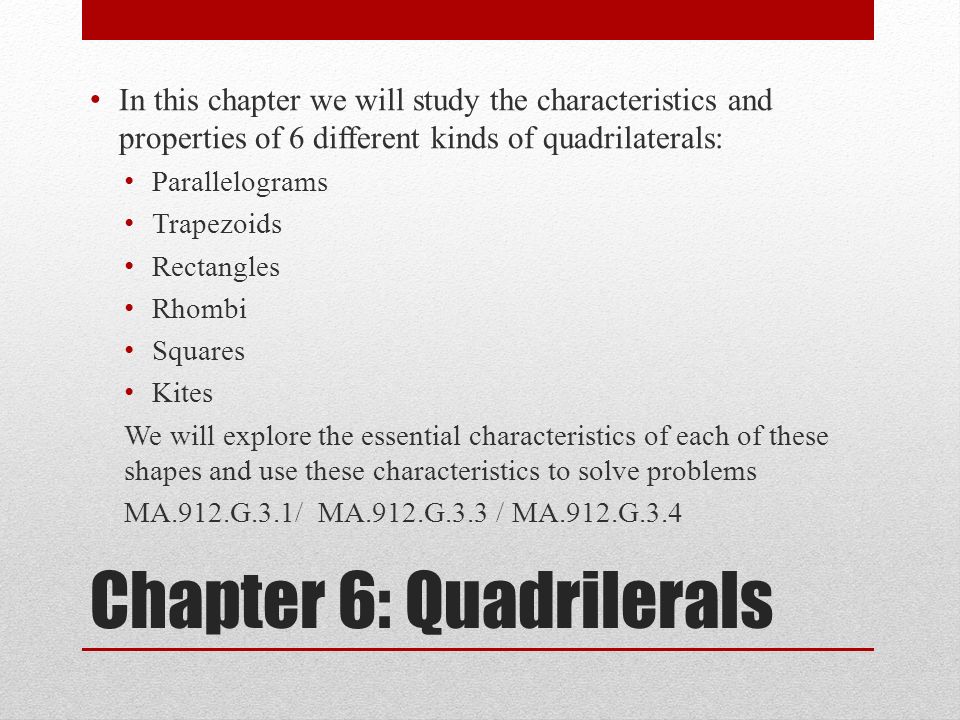Chapter 6: Quadrilerals