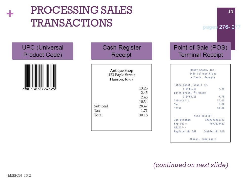 PROCESSING SALES TRANSACTIONS
