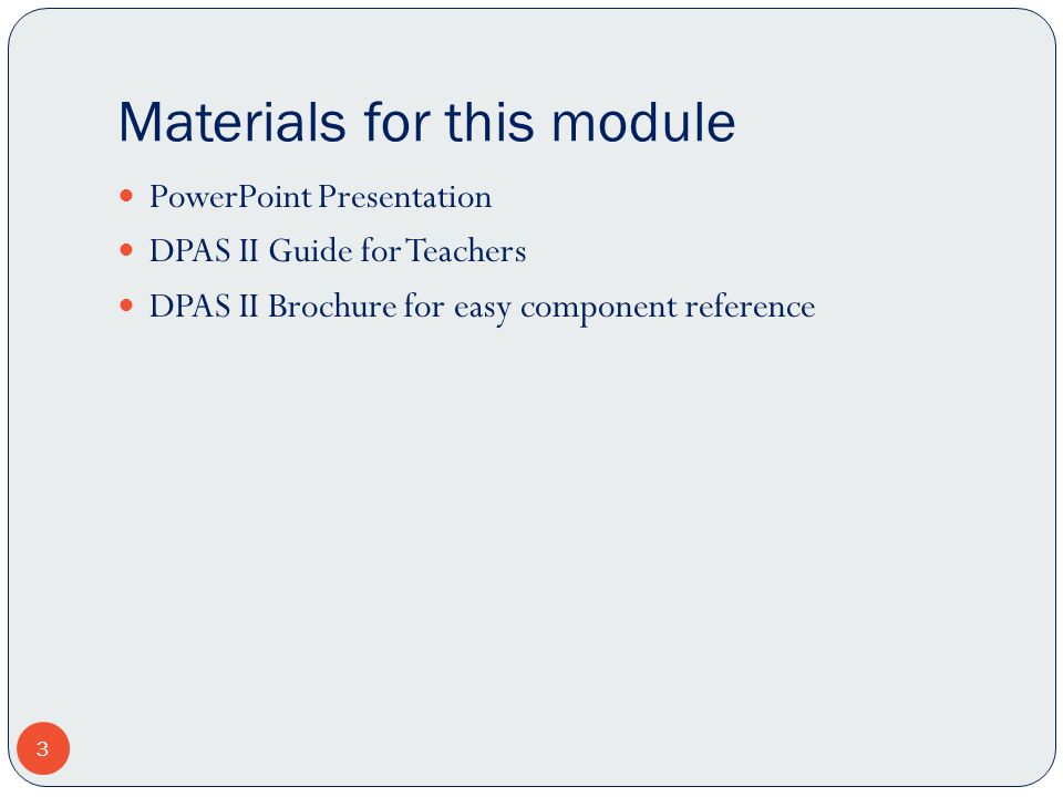 Materials for this module