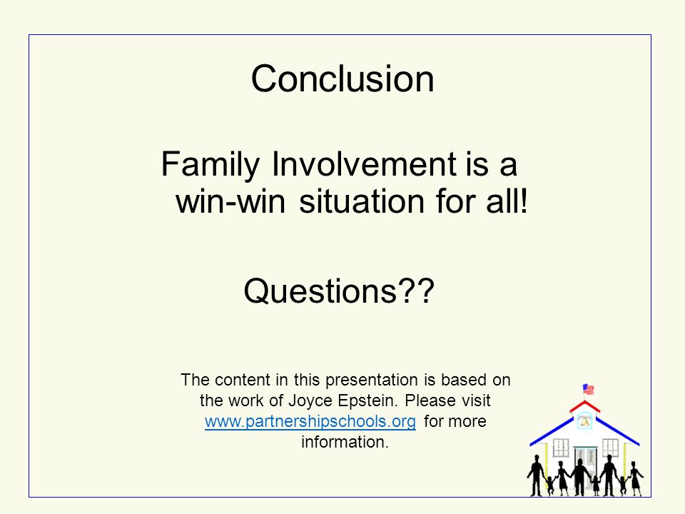 Family Involvement is a win-win situation for all!