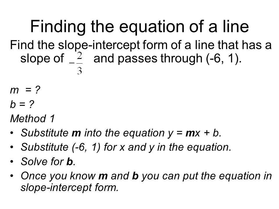 Finding the equation of a line