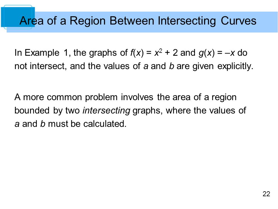 Area of a Region Between Intersecting Curves