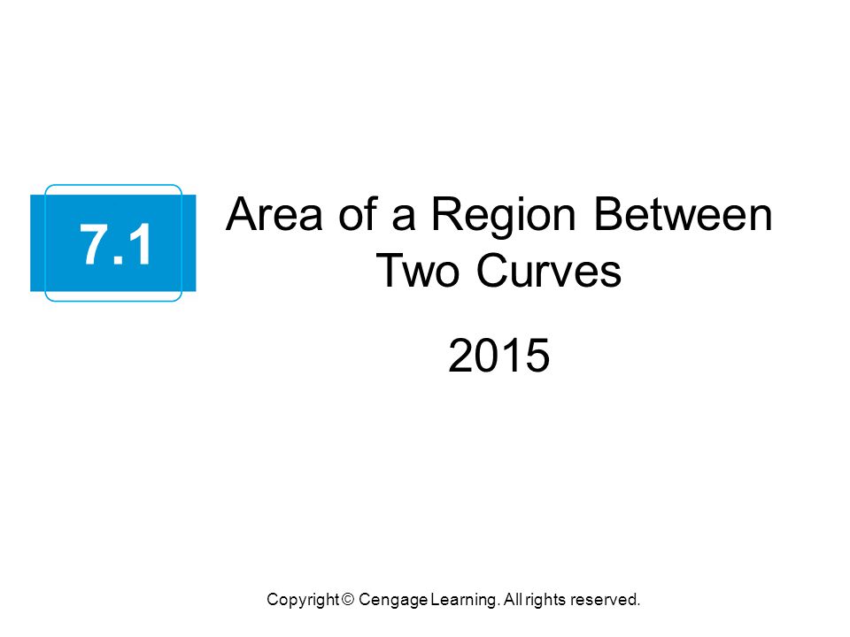 7.1 Area of a Region Between Two Curves 2015