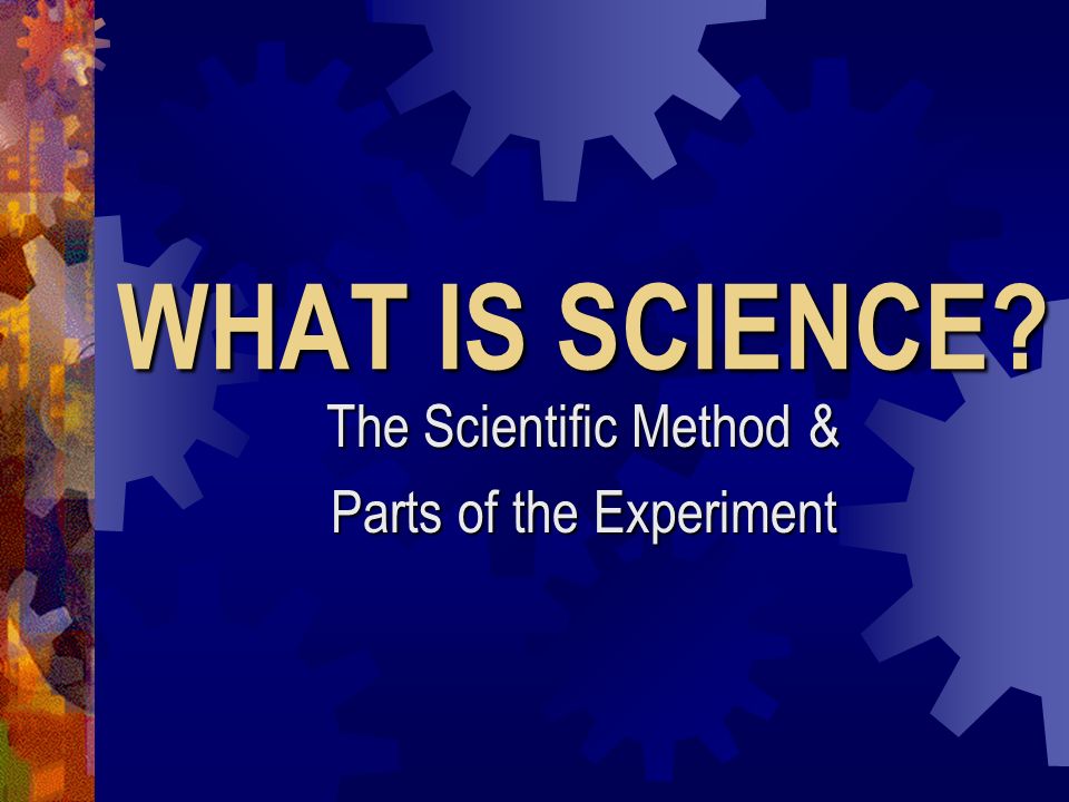 The Scientific Method & Parts of the Experiment