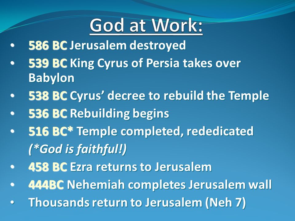 God at Work: 586 BC Jerusalem destroyed
