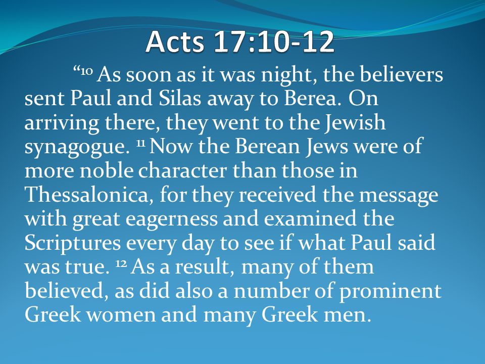 Acts 17:10-12
