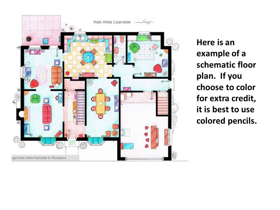 Here is an example of a schematic floor plan