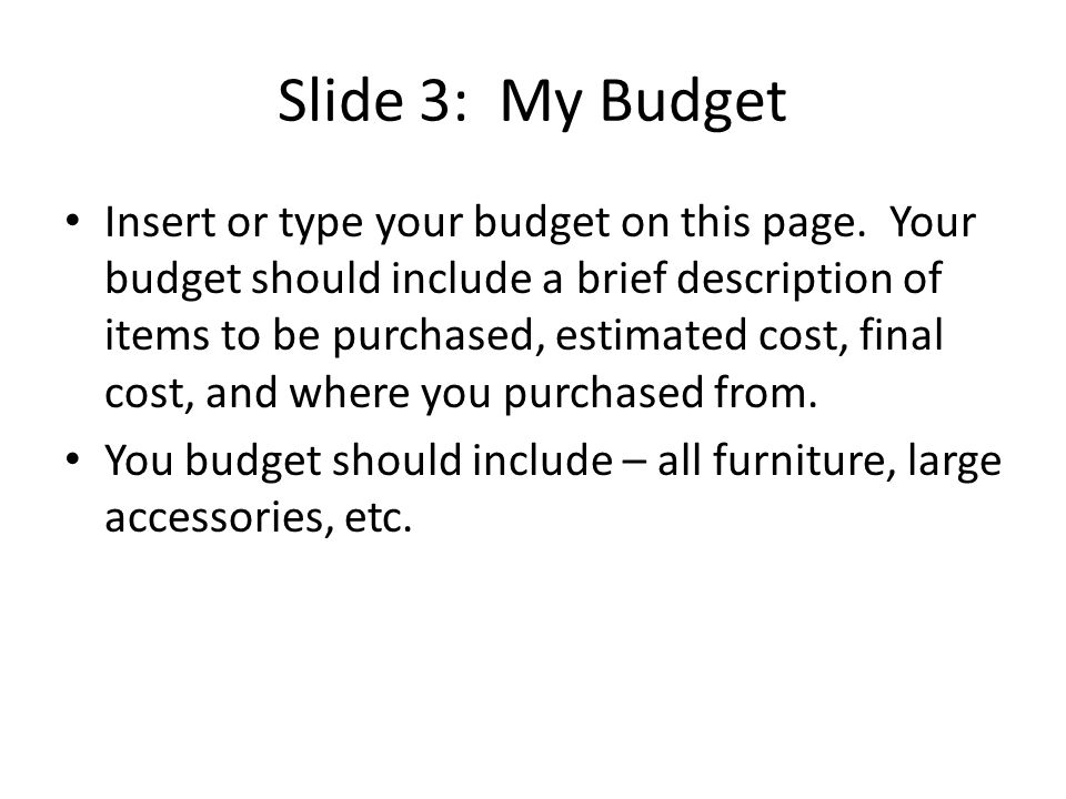 Slide 3: My Budget