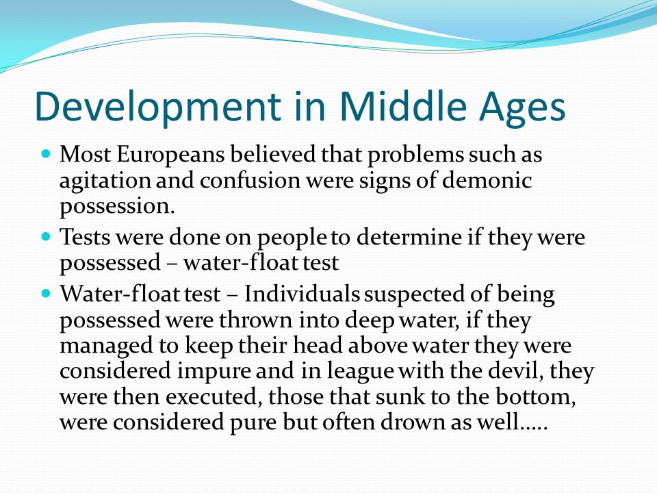 Development in Middle Ages