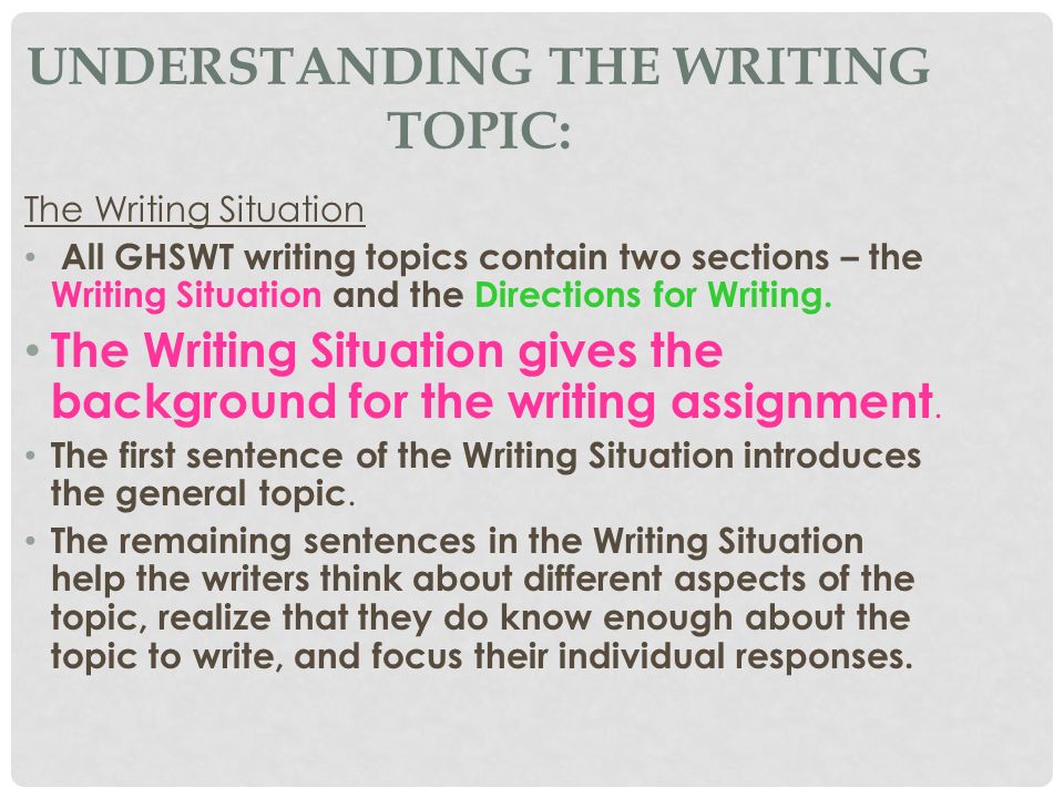 Understanding the Writing Topic: