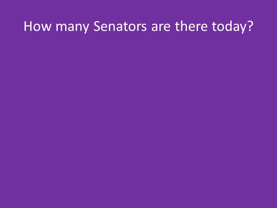How many Senators are there today