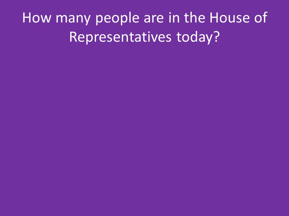 How many people are in the House of Representatives today