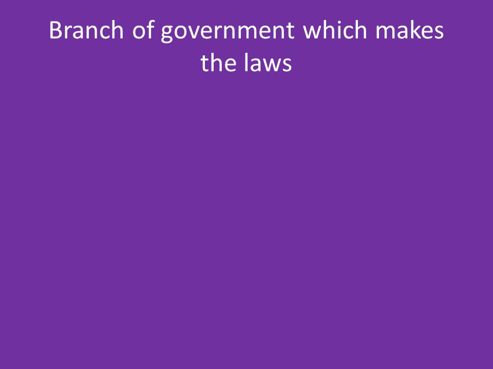 Branch of government which makes the laws