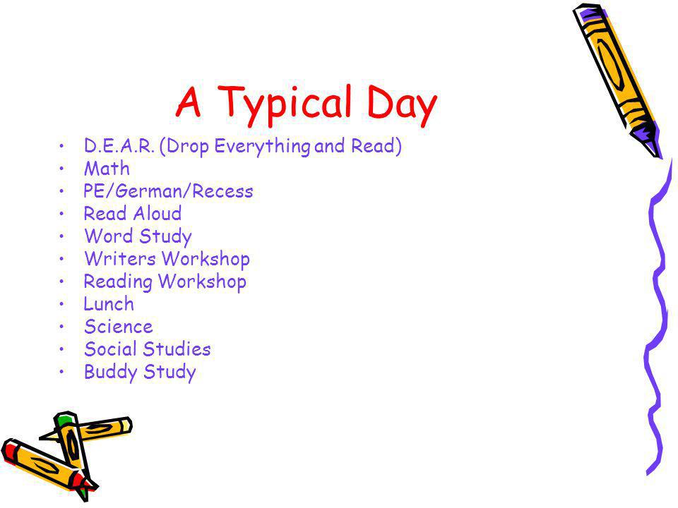 A Typical Day D.E.A.R. (Drop Everything and Read) Math