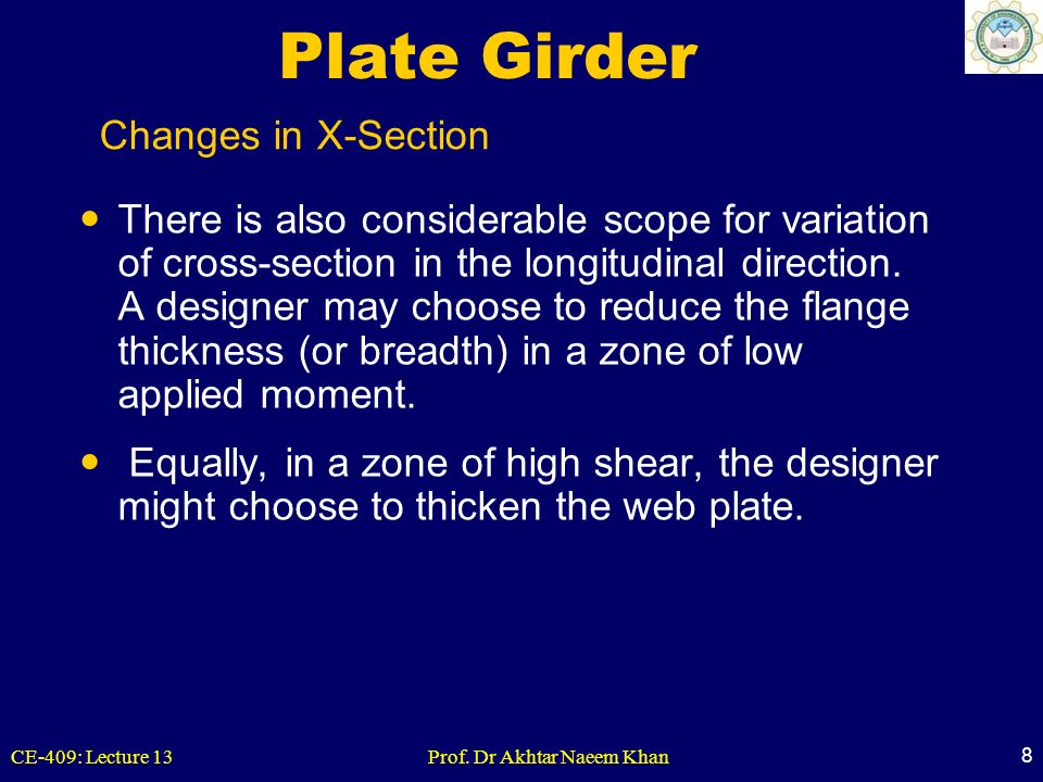 Plate Girder Changes in X-Section