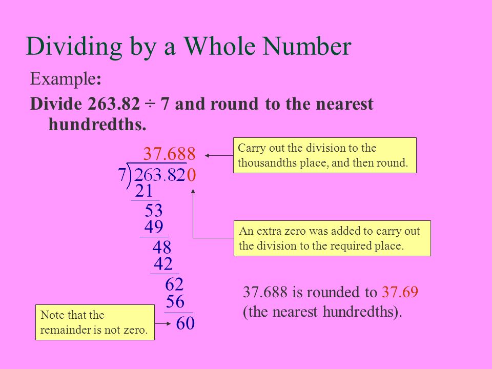 Dividing by a Whole Number