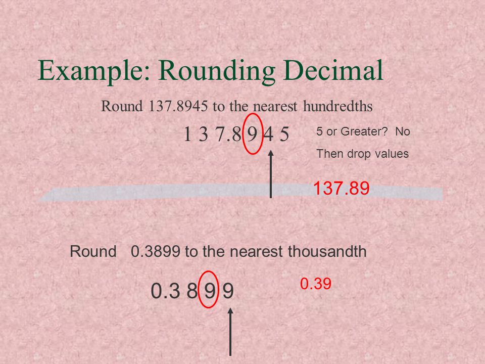 Example: Rounding Decimal