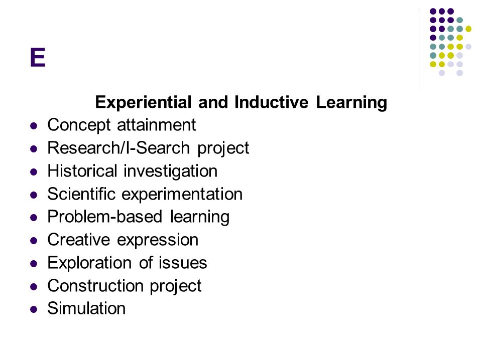 Experiential and Inductive Learning