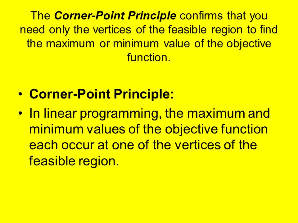 Corner-Point Principle: