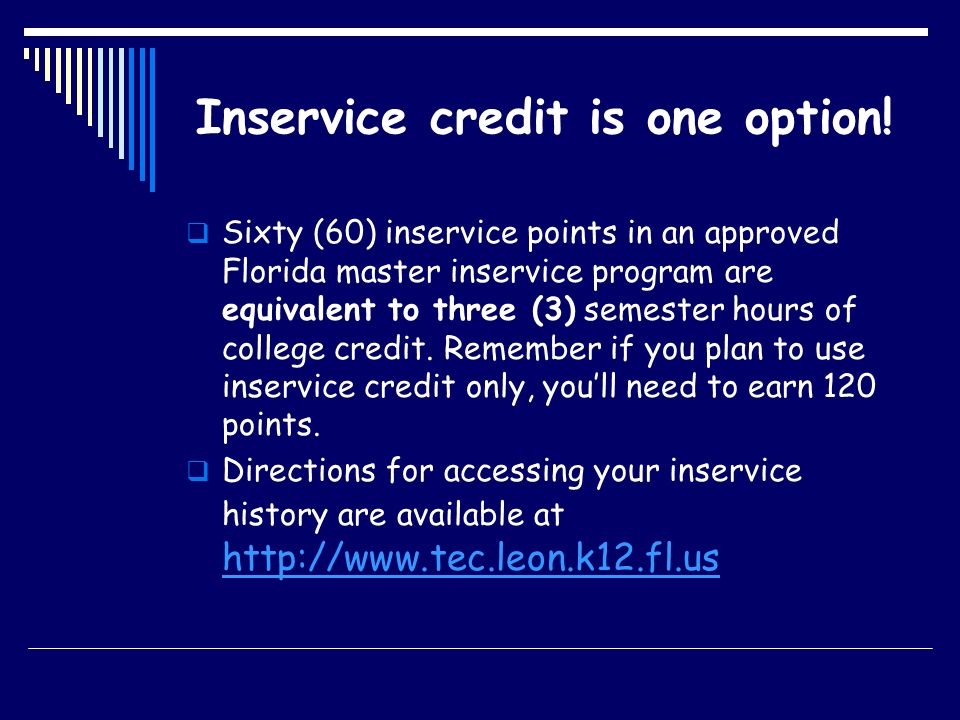 Inservice credit is one option!